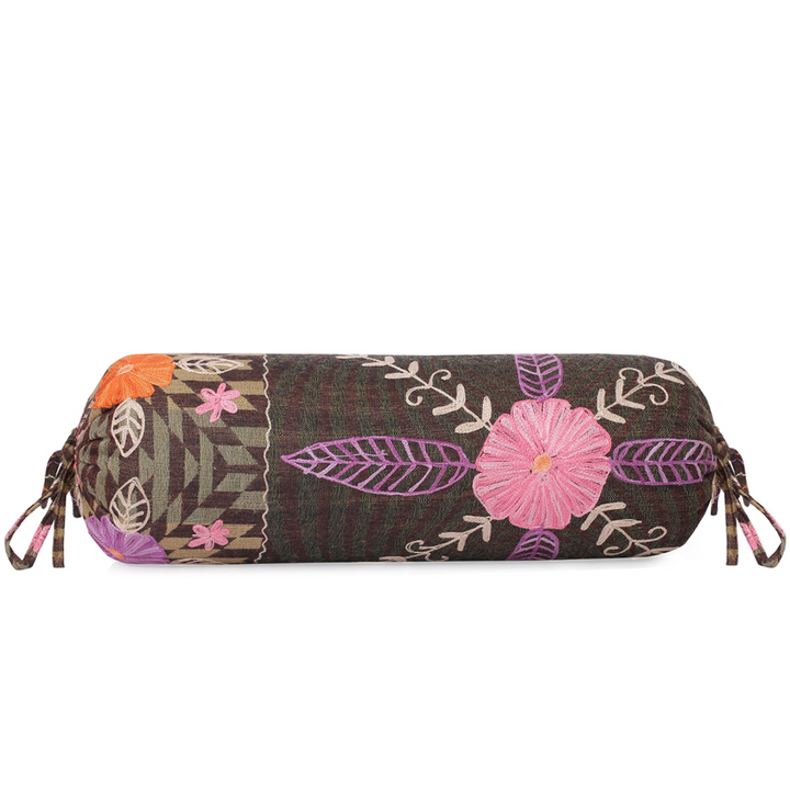 ' Chloris ' Silindir Yastık / Pembe Çiçekli